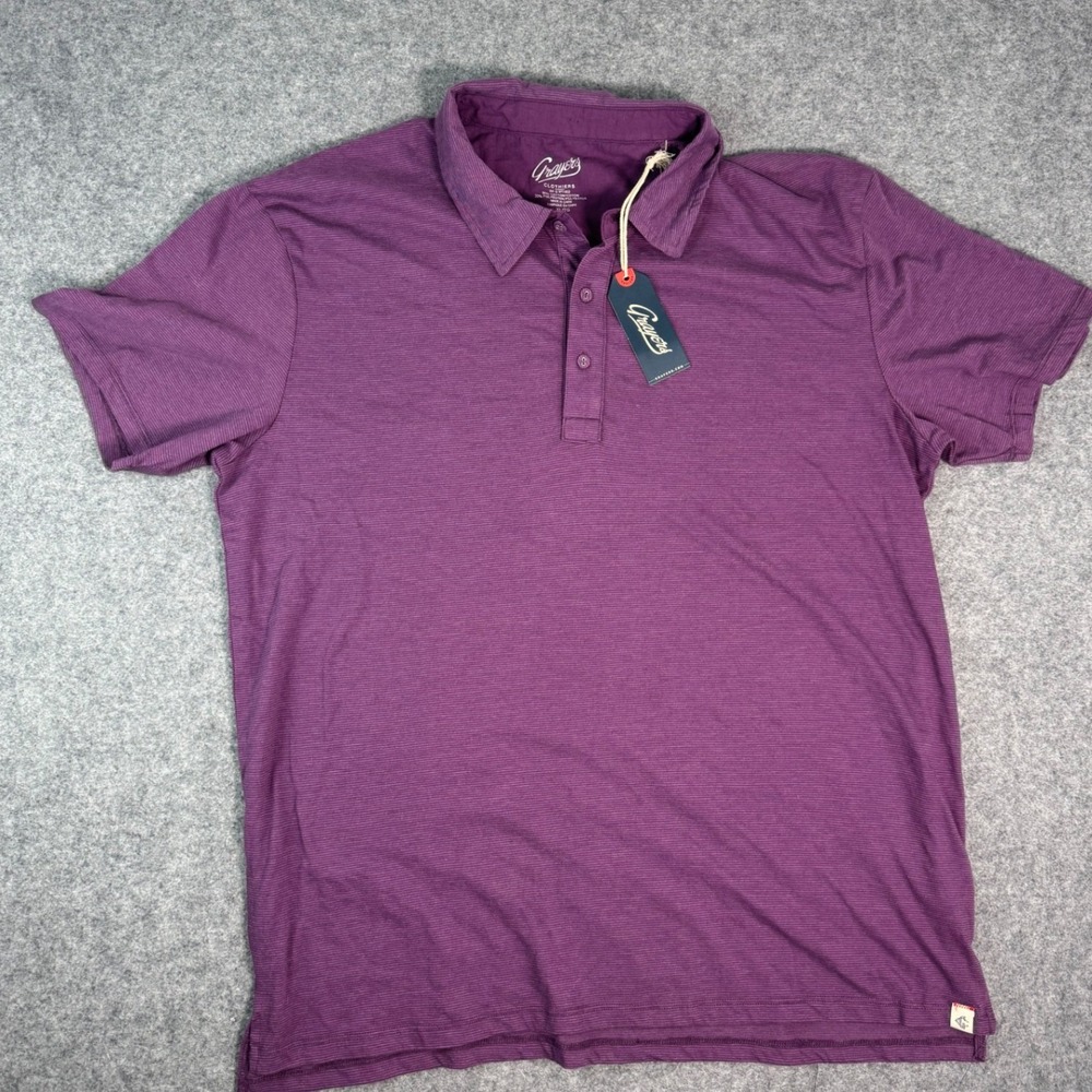Grayers Mens SS Drake Micro Stripe Lux Polo Vintage Violet XL K011220VIO